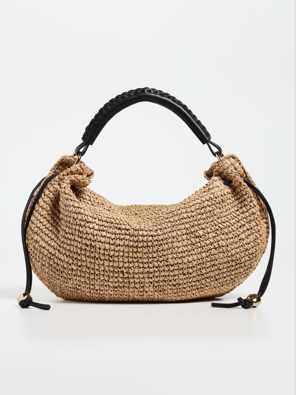 Madewell The Camren Gathered Shoulder Bag in Natural Straw and Leather Trim - Picture 4 of 6